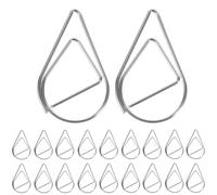 Clip for chip 100 pezzi Graffette for carta da modellare Materiale metallico Forma di goccia d'acqua Argento dorato Nero Segnalibro colorato Clip for promemoria Cancelleria for ufficio(Silver)