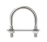Clip for tubi tondi in acciaio inossidabile 304 a forma di U, supporto for tubi a forma di U M12, fibbie fisse for tubi con dadi a piastra, 2 pezzi(M12x76x114mm)