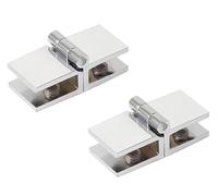 Clip for vetro, staffe for porte in in lega di zinco da 2 pezzi 0°/90°/180°, cerniere bifacciali, adatte a tutti i tipi ante vetrine, cantinette vino, librerie(180° bilateral clip)