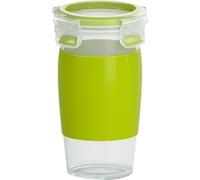 EMSA N10715 Clip & Go - Tazza per smoothie | 450 ml | Rotondo | 100% ermetico | Lavabile in lavastoviglie | Trasparente/Verde chiaro