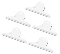 Clip grandi da 16,3 cm, confezione da 5 clip per raccoglitori di denaro in acciaio inossidabile, morsetti, clip in metallo per sacchetti di cibo, per casa, ufficio, forniture scolastiche (bianco)