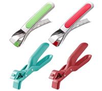 Clip In Acciaio Inossidabile Da 2 Pezzi E Clip In Silicone Da 2 Pezzi, Clip Antiscottatura, Utensili Da Cucina, Clip Antiscivolo, Strumenti Di Bloccaggio Per Posate