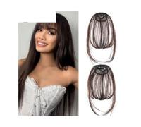 Clip in Bangs Estensione sintetica for capelli con clip ad aria, frangia naturale corta nera, frangia dritta, estensioni dei capelli, frangia finta resistente al calore Frangia Clip Capelli(Color:Mn86