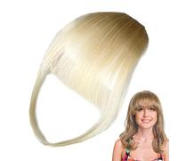 Clip in Bangs - Parrucca Da Donna in Veri Capelli Umani Al 100%, Frangia, Fermaglio per Capelli, Frangia Sottile Naturale Finta, Parrucca Con Frangia Con Basette per Fotografia, Appuntamenti