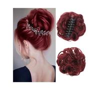 Clip in Chignon Chignon Chignon sintetico Chignon disordinato Artiglio Clip in un pezzo di capelli Capelli ricci ondulati Chignon Coda di cavallo Estensioni Scrunchie Posticci for le donne Parrucchino