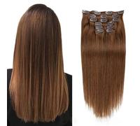 Clip in Estensioni Dei Capelli Per Le Donne, Clip Dritto Senza Cuciture In Estensioni Dei Capelli Umani, Set Di 7 Pz Di 16 Clip, Invisibile Tape-In Parrucchini Per Tutti I Giorni Us,24inch (60cm)