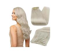 Clip in Extension for capelli Clip for capelli umani, 7 pezzi 120g Extension for capelli a doppia trama Capelli umani for donna Facile installazione e rimozione(White Blonde,14inches)