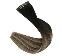 Clip In Extension Per Capelli Umani 120 G Senza Soluzione Di Continuità, Clip Invisibili, Extension Per Capelli Umani Remy Balayage Colore Biondo
