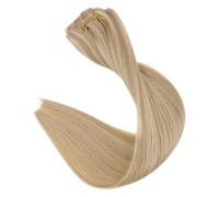 Clip In Extension Per Capelli Umani 120 G Senza Soluzione Di Continuità, Clip Invisibili, Extension Per Capelli Umani Remy Balayage Colore Biondo