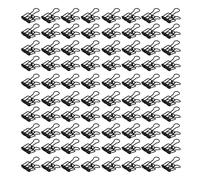 Clip in filo metallico da 80 pezzi, clip scavate Morsetti per carta in metallo con forte serraggio. Piccole dimensioni e leggere per lo studio in ufficio a casa (Nera)