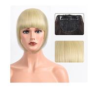 Clip in Frangia Resistente al calore sintetico Frangia finta Frangia francese Pezzo di capelli Clip in frangia piena naturale spessa Frangia dritta con aste per donne Frangia per ragazze Clip per ca