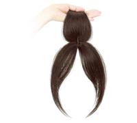 Clip in frangia Topper per capelli con riga laterale per veri capelli umani Pezzi di copertura a 360° Frangia sottile Clip in estensioni per le donne Abbigliamento quotidiano Marrone scuro Marron.