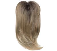 Clip in frangia, topper per capelli con topper per capelli separato con scoppi a 360 ° pezzi di copertura sottili falsi clip in estensioni per capelli mixa bionda (colore gradiente)