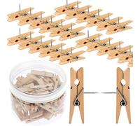 Clip in Legno Puntine,50 Pezzi Mollette in Legno Con Spille Puntine per Lavagna