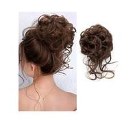 clip in pezzo di capelli Chignon morbido e spettinato, sintetico, ondulato, riccio, elastico, con estensione for coda di cavallo finta(30T4)