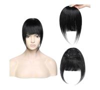 Clip in-Pony, capelli veri, capelli veri spessi, per donne, extension con clip in per tutti i giorni (Jet Black)