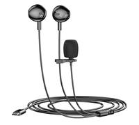 Clip In Set Microfono USB: Cuffie cablate in Euro con Microfono, Microfono Podcasting con Parabrezza In Schiuma | Design Plug E Utilizzo con Blocco Audio E Rumore