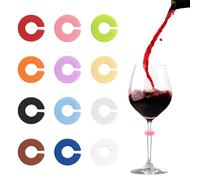 Clip in silicone efficienti per bicchieri da 12 pennarelli luminosi per distinguere le bevande alle riunioni di famiglia marcatori in silicone per bicchieri da vino