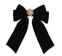 Clip in stile francese - Clip decorativa francese, ampio nodo applicabile, comodo fiocco nero, nodo fiocco stile francese, per forcine per donne e ragazze da indossare tutti i giorni