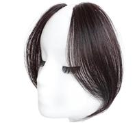 Clip laterali in frangia, 2 pezzi in corruzione classica Currettana Canni di testa media Capelli di frange pezzi di frangia finta Invisibile Bangs for Women Daily Wear, marrone scuro, marrone scuro