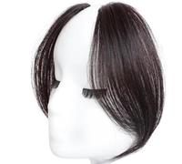 Clip laterali nella clip di capelli umani 2 pcs clip sulla frangia per donne da 9,8 pollici onda naturale dall'aspetto naturale estensioni di capelli frangia marrone scuro, clip per capelli laterali