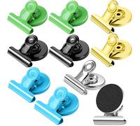 Clip Magnetiche,10 Pezzi Clip Magnetiche per Frigorifero Colorati Clip di Metallo Magnetico,Magneti Forti Magnetici Clip Magnetica per Lavagna Bianca per Clip per Cucina,Casa,Ufficio,Scuola(31mm)