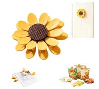 Clip magnetiche a forma di girasole, chiusura a forma di petalo, simpatiche accessori multiuso per sigillare alimenti e decorazioni per frigorifero, set di 10 petali (giallo)