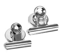 Clip Magnetiche Bulldog Forti In Cromo Per Note Da Frigo Ufficio Casa 40/50mm