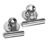 Clip Magnetiche Bulldog Forti In Cromo Per Note Da Frigo Ufficio Casa 40/50mm
