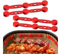 Clip magnetiche in silicone per friggitrice ad aria, confezione da 4, colore rosso, fibbie di sicurezza resistenti al calore per fissare le fodere della pergamena, prevenire bruciature di carta e