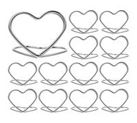 Clip Metalliche a Cuore per Biglietti da Tavolo, 10 Pezzi Argento | Design Semplice e Vivace, per Menù e Segnaposto, Effetto Decorativo, Presa Salda, Set da Dieci