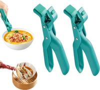 Clip multiuso anti-scottatura 2024 per piatti caldi, in silicone, antiscivolo, con isolamento termico, anti-scottatura, pinze per piastra calda (verde* 2)