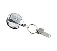 Clip multiuso resistente alla corrosione, fibbie Kirsite con design retrattile da 68 cm per penna e scheda, meccanismo a molla con clip argentata per organizzare strumenti e oggetti essenziali