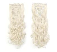 Clip nelle estensioni dei capelli Capelli sintetici 140 g 7 pezzi/lotto fibra resistente al calore posticci for onda del corpo 24 pollici for le donne Hair Extensions(60)