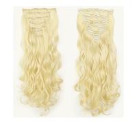 Clip nelle estensioni dei capelli Capelli sintetici 140 g 7 pezzi/lotto fibra resistente al calore posticci for onda del corpo 24 pollici for le donne Hair Extensions(613)