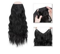 Clip nelle estensioni dei capelli Estensioni dei capelli sintetici 20-24 pollici Estensioni dei capelli artificiali del filo invisibile 4 Clip Falso Pezzo di capelli ondulati lunghi finti Biondo for d