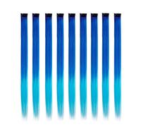 Clip Ombre sintetica nei capelli One Piece Long Straight Rainbow 22 pollici Estensioni dei momenti salienti del partito per le donne Bambini Ragazze-33J #
