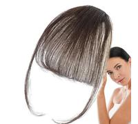 Clip On - capelli veri - capelli francesi lunghi 20 cm, capelli naturali, curati, eleganti e morbidi, extension a clip per ragazze e donne, feste, casual