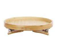Clip On Couch Tray - Divano a clip Wooden | Divano Armrest Side Table | Arm Table For Wide Couches | Couch Armrest Tray | Round Portable For Wide, 25 cm/9 pollici