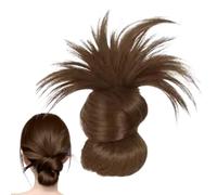 Clip On Feathered Bun Wig, Soft Messy Hairpiece with Lightweight Natural Look Comfortable Everyday Hair Clip for Women, Girls, Friends and Work Colleagues