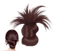 Clip on Feathered Wig, Soft Messy Bun Clip, Lightweight Natural Hairpiece, Comfortable Everyday Hairclip, Light, Black,Dark/brown, Ideal for Women, Girls, Friends, Colleagues