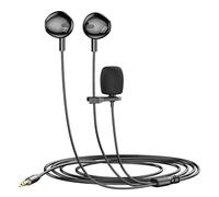 Clip On Lapel - Daul Earbud Microphone, Wired Noise-Reducing Podcast , Plug & Play with Foam Sponge | Streaming Setup Onliine Classes, Computer Audio Recording, Voice Recording, Conference Call