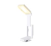 Clip On LED Reading Light - Regolabile Brightness, 3 Inch Outdoor Foldable Base, Portable Power Source, Portable Travel Book Component, Durevole Black Resin Clamshell | Desk Aid For Students & Writers