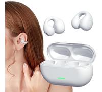 Clip On Open Ear Headphones - Wireless Sport Ear Clip, Outdoor Audio Gear | Sweatproof Bone Conduction Headset For Cycling, Running, Hiking, Camping Driving, Workout Music Listening Comfort