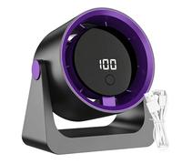 Clip On Table Fan - 3 Speed Adjustable Quiet, Airflow Digital Display Ricaricabile Portatile Cooling Fan for Home Bedroom Living Room Apartment Dorm School Office Desk Compact Personal Forte Wind