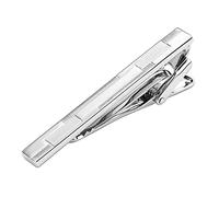 Clip on Tie, Tie Clips for Men Silver Rectangle Stainless Steel Tie Clip for Boys Mens Suit Accessories Golf Gifts for Men Tie Accessories