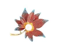 Clip per abito antiscivolo alla moda, spilla a forma di foglia d'acero 3D con perle, accessorio per gioielli da donna, regalo fatto a mano, abito da festa, Einheitsgröße, come descritto