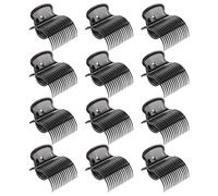 Clip per artigli per rulli per capelli - Impugnature robuste da 12 pezzi, morsetti professionali in ABS da 6,5 cm | Strumento universale per lo styling per aste permanenti fai da te Rulli caldi Home
