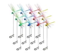 Clip per asta a forma di libellula, 3 pezzi, picchetti decorativi a forma di libellula, picchetti decorativi da giardino adatti per decorazioni da giardino, vasi per piante, espositori esterni e stile