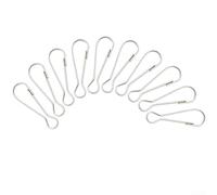 Clip per asta della bandiera in acciaio inox, confezione da 10 pezzi, per fissaggio bandiera a drizza su aste per bandiere utilizzate per esposizione statale o municipale